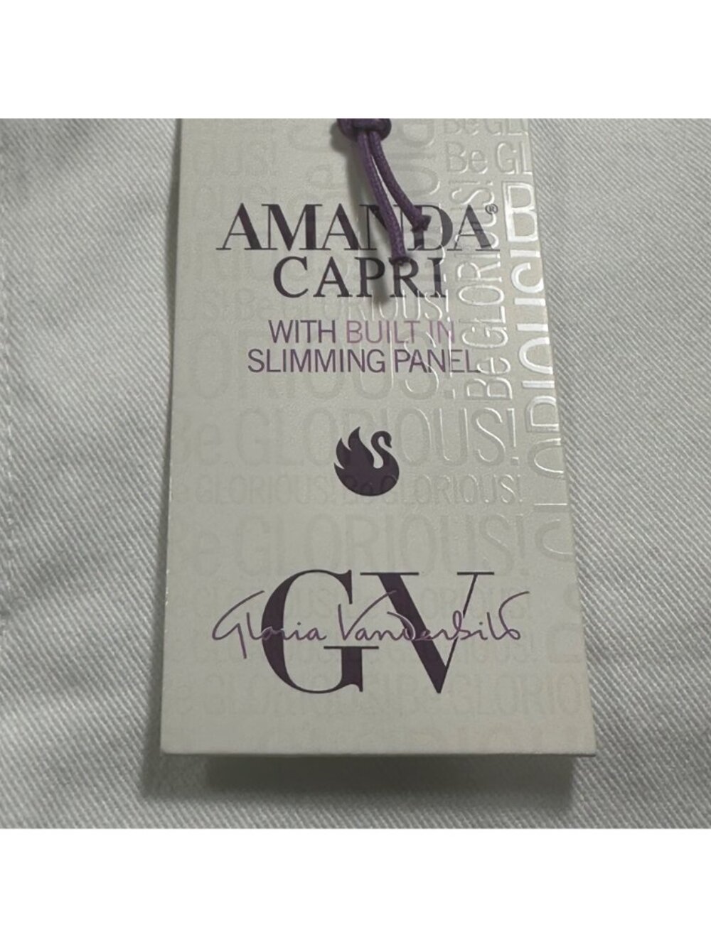 NWT Gloria Vanderbilt Womens Amanda Capri Pants White SZ14 Coastal Travel Resort - Picture 6 of 13